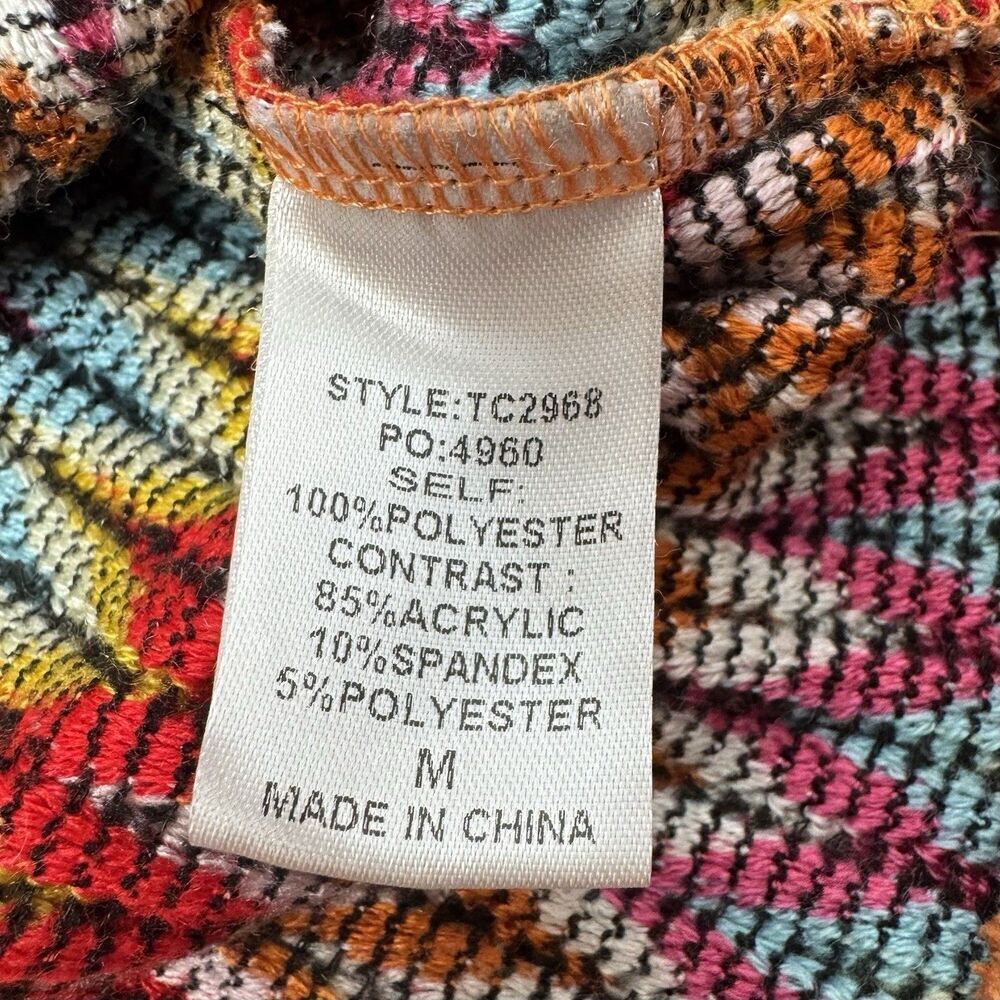 Vintage 90s Womens Grandma Sweater M Abstract Geometric Coogi Style Boho Artsy - Picture 5 of 6